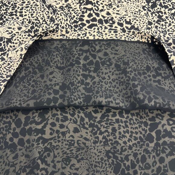 Rebecca Taylor Leopard 100% Silk A-Line Long Sleeve Button Up Shift Dress Size 8 - Picture 11 of 16